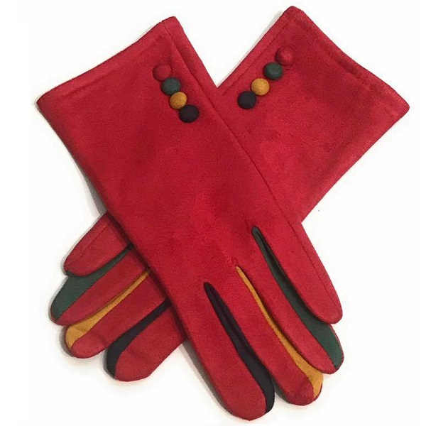 RED LADIES GLOVES MULTI COLOURS TOUCH SCREEN FLEECE GLOVES WINTER WARM SOFT LINED